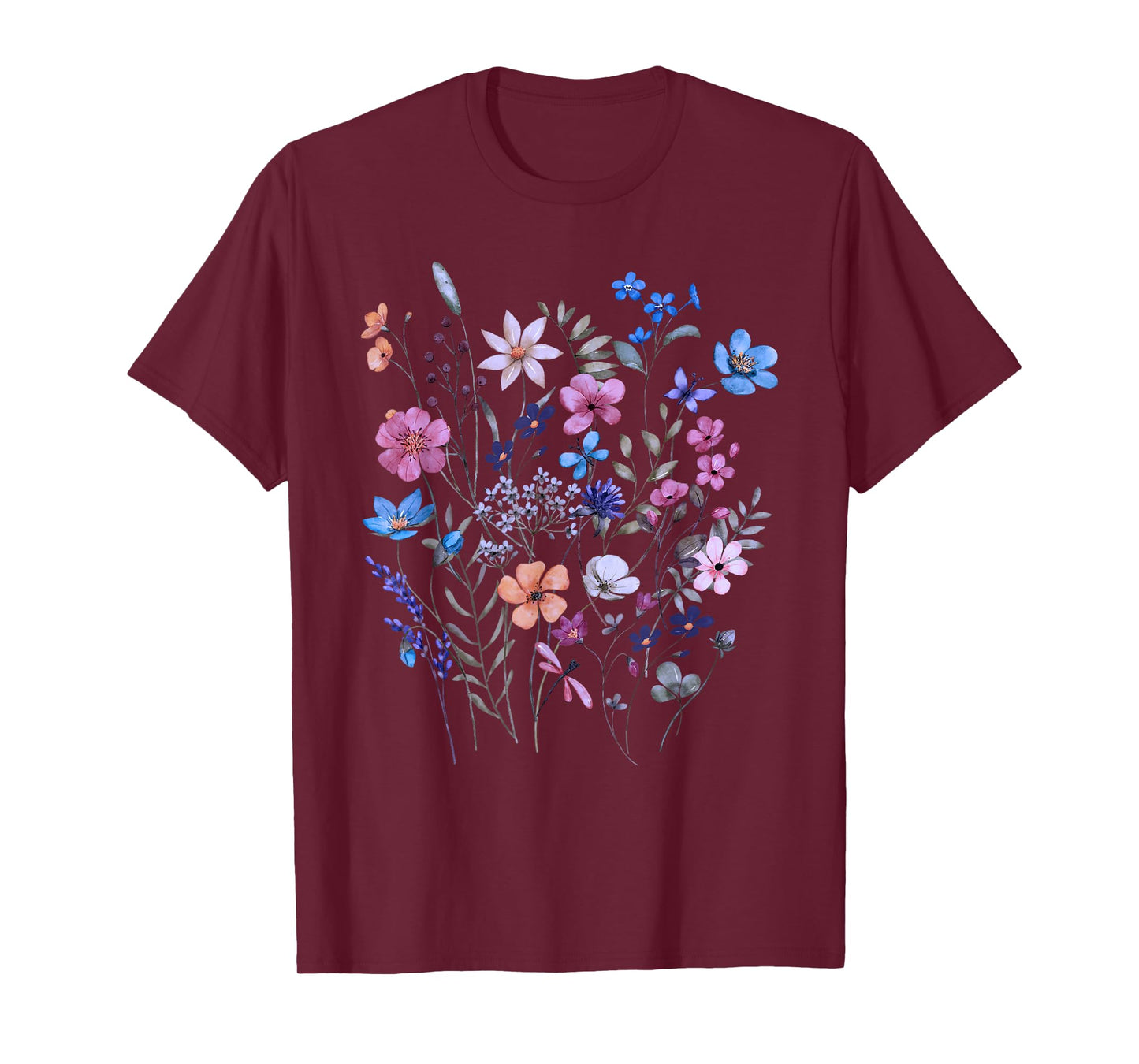 Vintage Flowers Women Wildflower Graphic Floral Gardening T-Shirt