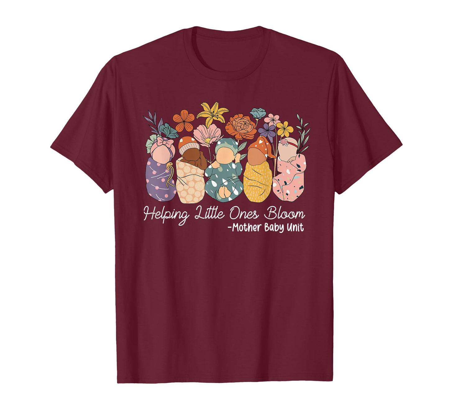 Retro Groovy Helping Little Ones Bloom Mother Baby Unit T-Shirt