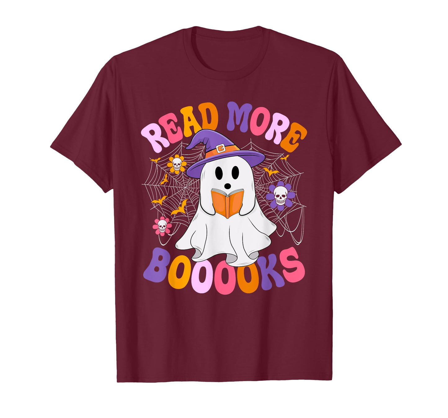 Read More Books Teacher Kids Book Lover Ghost Halloween T-Shirt