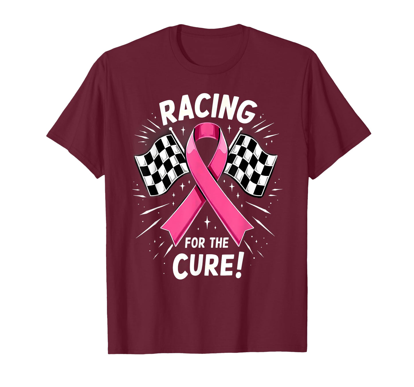 Pink Ribbon Breast Cancer Racing For The Cure T-Shirt