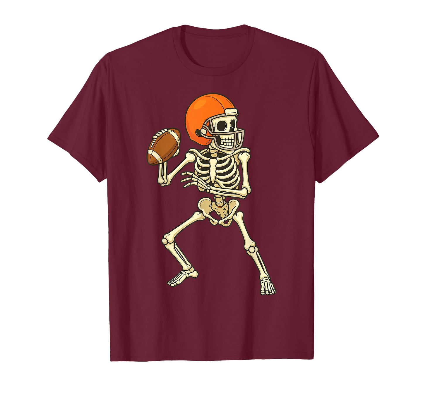 Skeleton Football Boo Funny Halloween Costume Tee T-Shirt