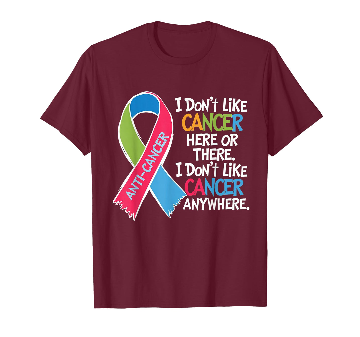 I Do Not Like Cancer Here Or There Apparel squad I Do Not Like Cancer Cancer Awareness Motivation T-Shirt