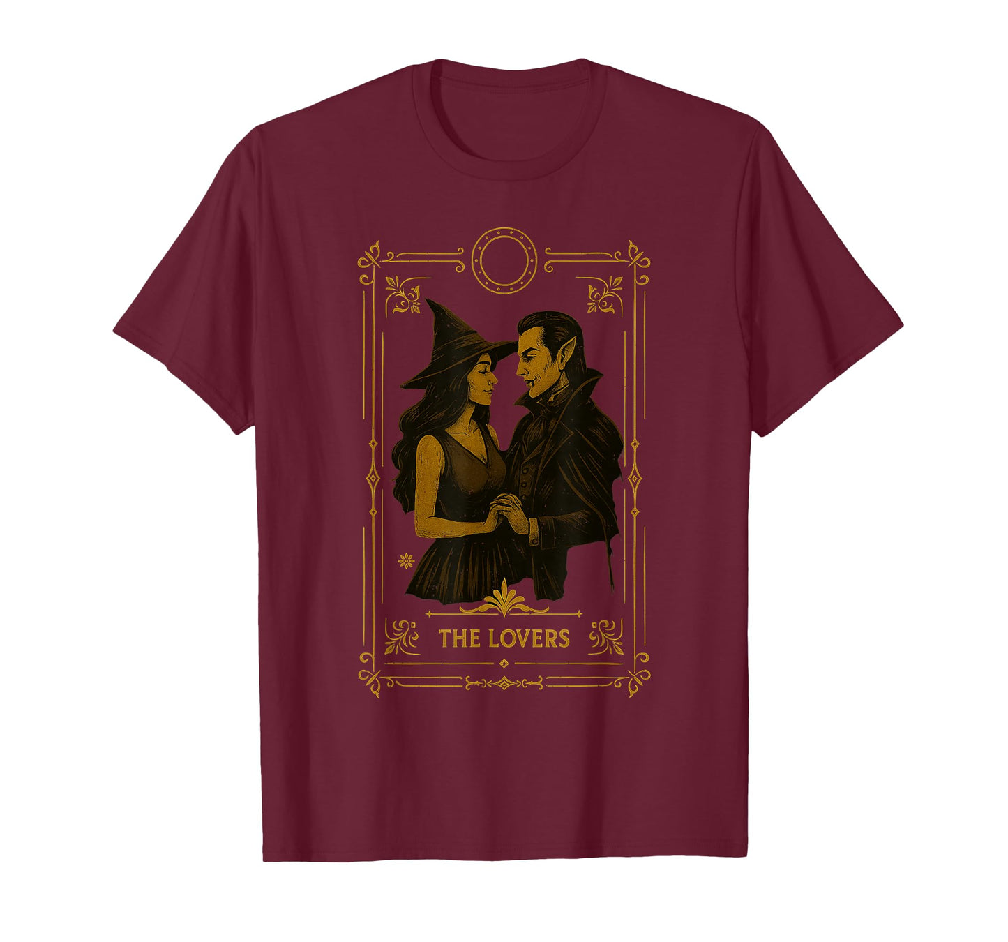 The Lovers Tarot Card Halloween Vintage Witch Vampire Spooky T-Shirt