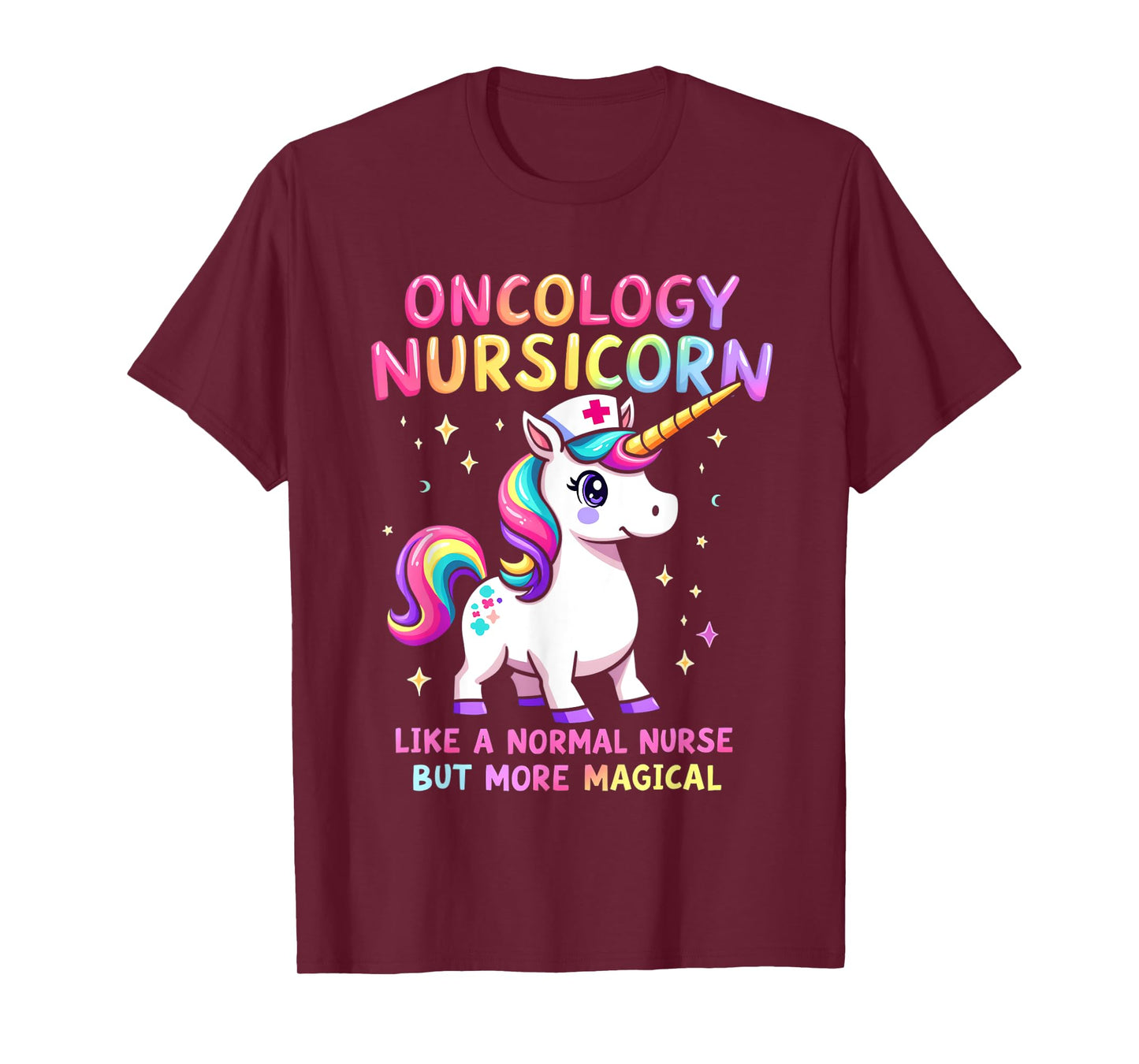 Funny Nurses Departments RN Apparel Unisex Black Short Sleeve Nursicorn T-Shirt - Small - Oncology Nurse T-Shirts