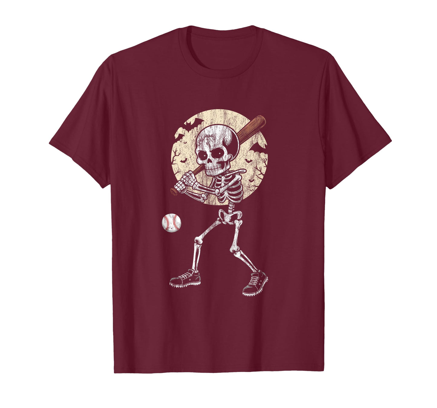Halloween Skeleton Baseball Player Costume Men Boys Kids T-Shirt