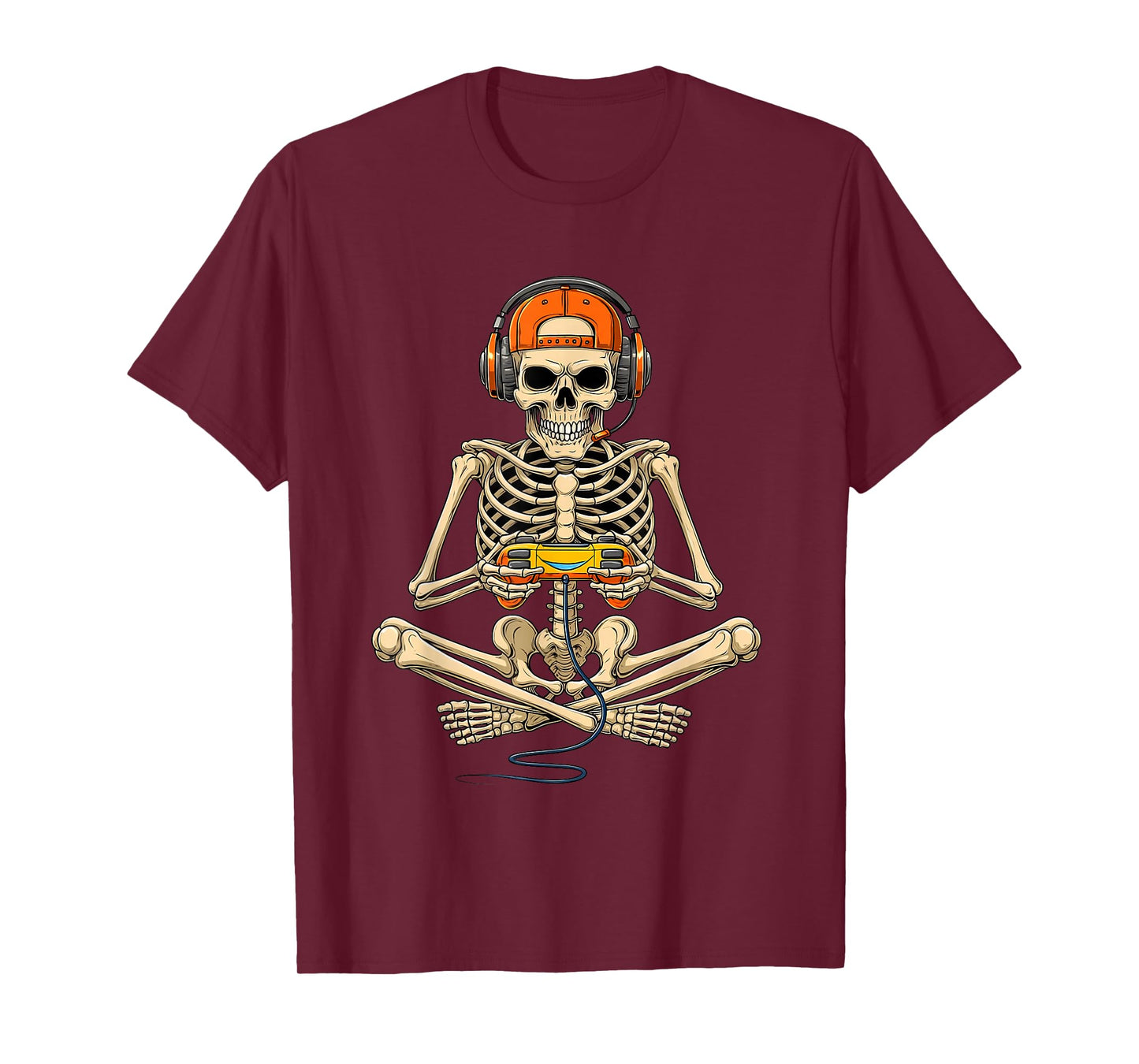 Funny Halloween Skeleton Gamer Video Gaming Lovers Boys Men T-Shirt
