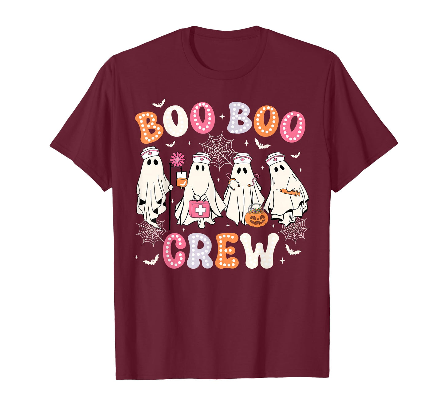 Funny Boo Boo Crew Halloween Costume Nurse Spooky Ghost T-Shirt