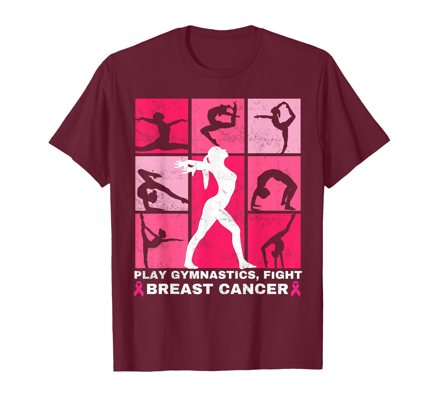 Gymnastics Lovers Breast Cancer Awareness For Gymnast Girls T-Shirt