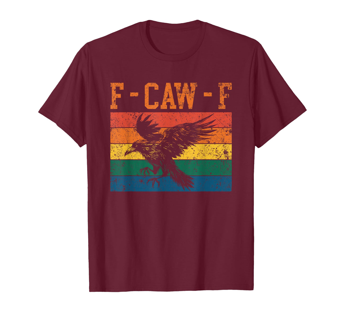 F-Caw-F Funny Retro Black Crow Vintage Bird T-Shirt