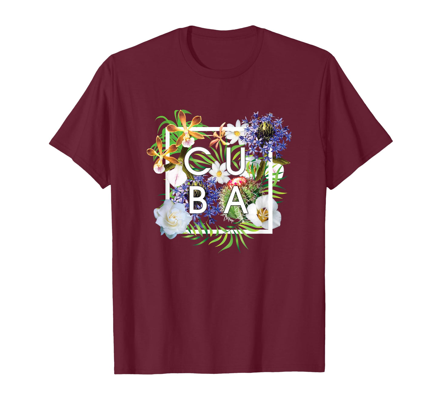 Flowers of Cuba Word Art - Cuban Pride T-Shirt