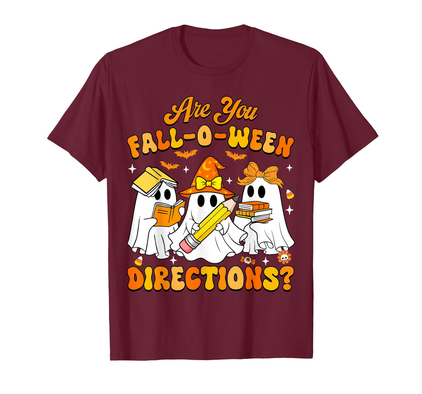 Groovy Halloween are You Fall O Ween Directions Teacher Kids T-Shirt