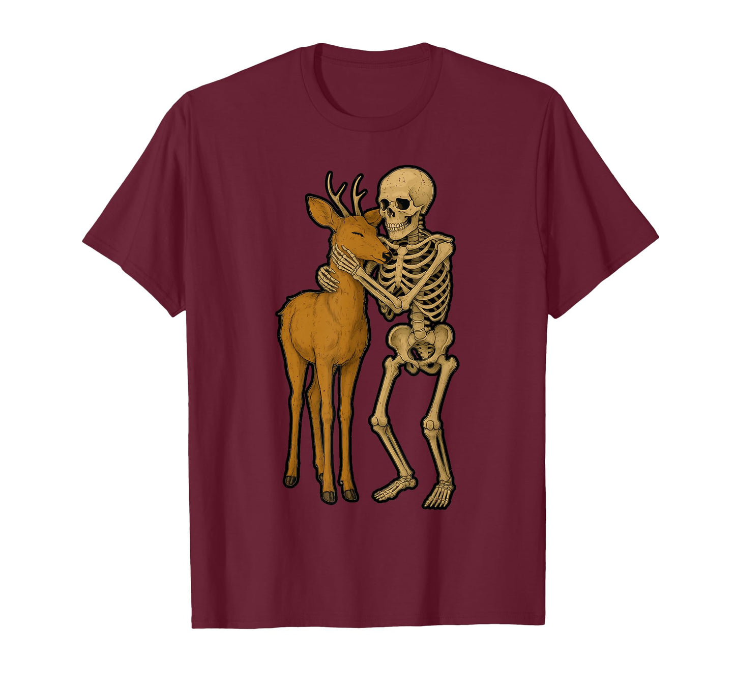 Skeleton Deer Halloween Zoo Animal Wildlife Spooky T-Shirt