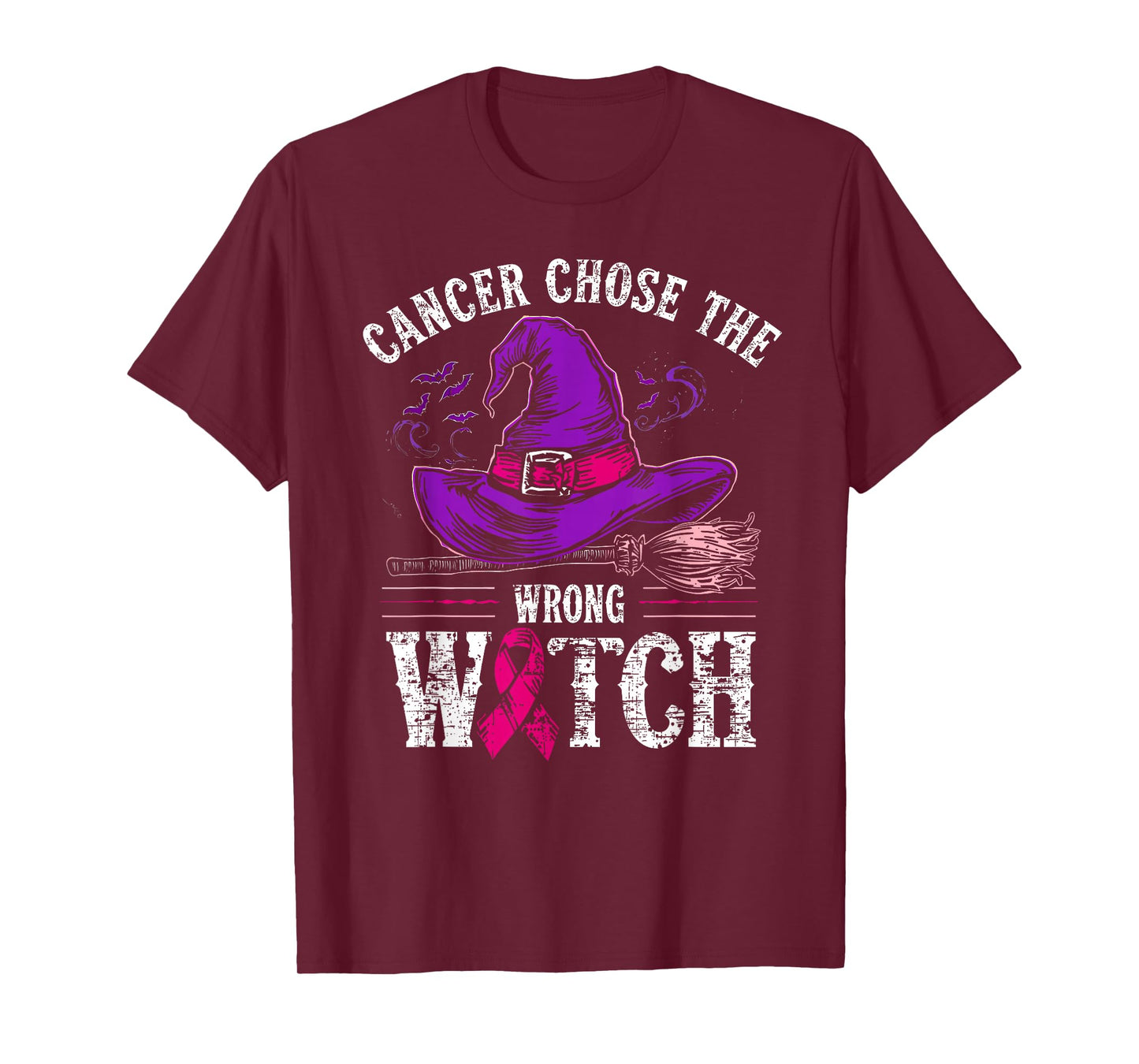 Cancer Chose The Wrong Witch Breast Cancer Awareness T-Shirt