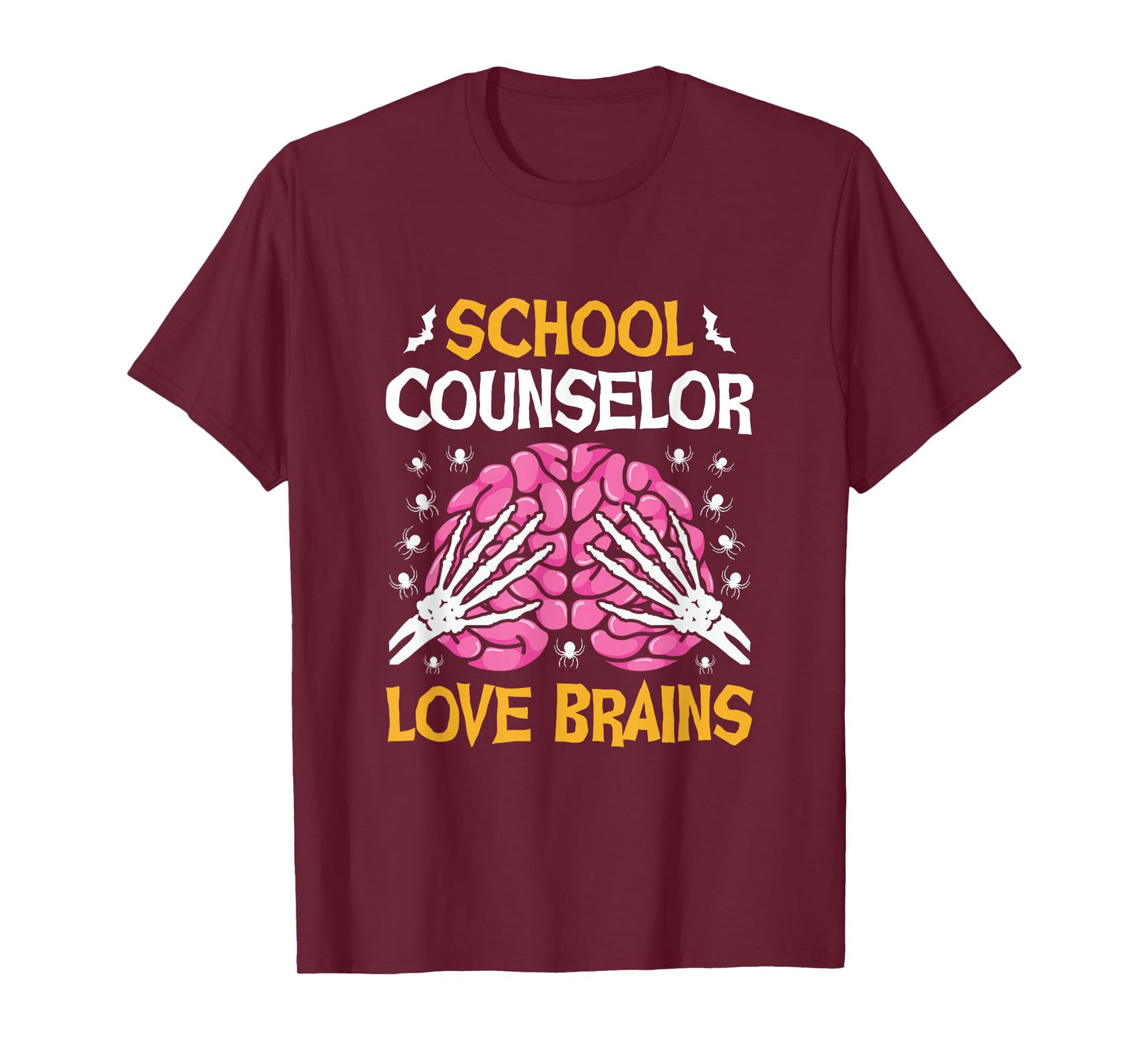 School Counselor Love Brains Funny Halloween School T-Shirt
