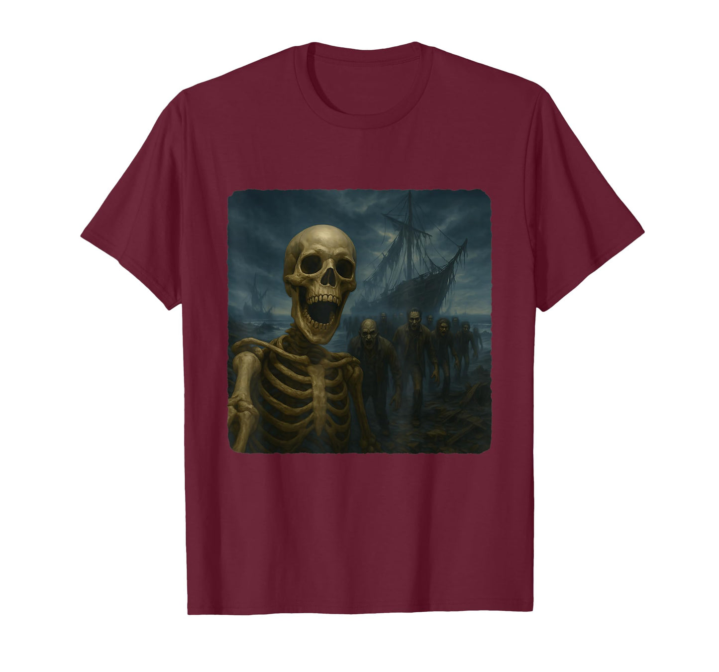 Skeleton Selfie Zombies Apocalypse Humor Funny Halloween T-Shirt