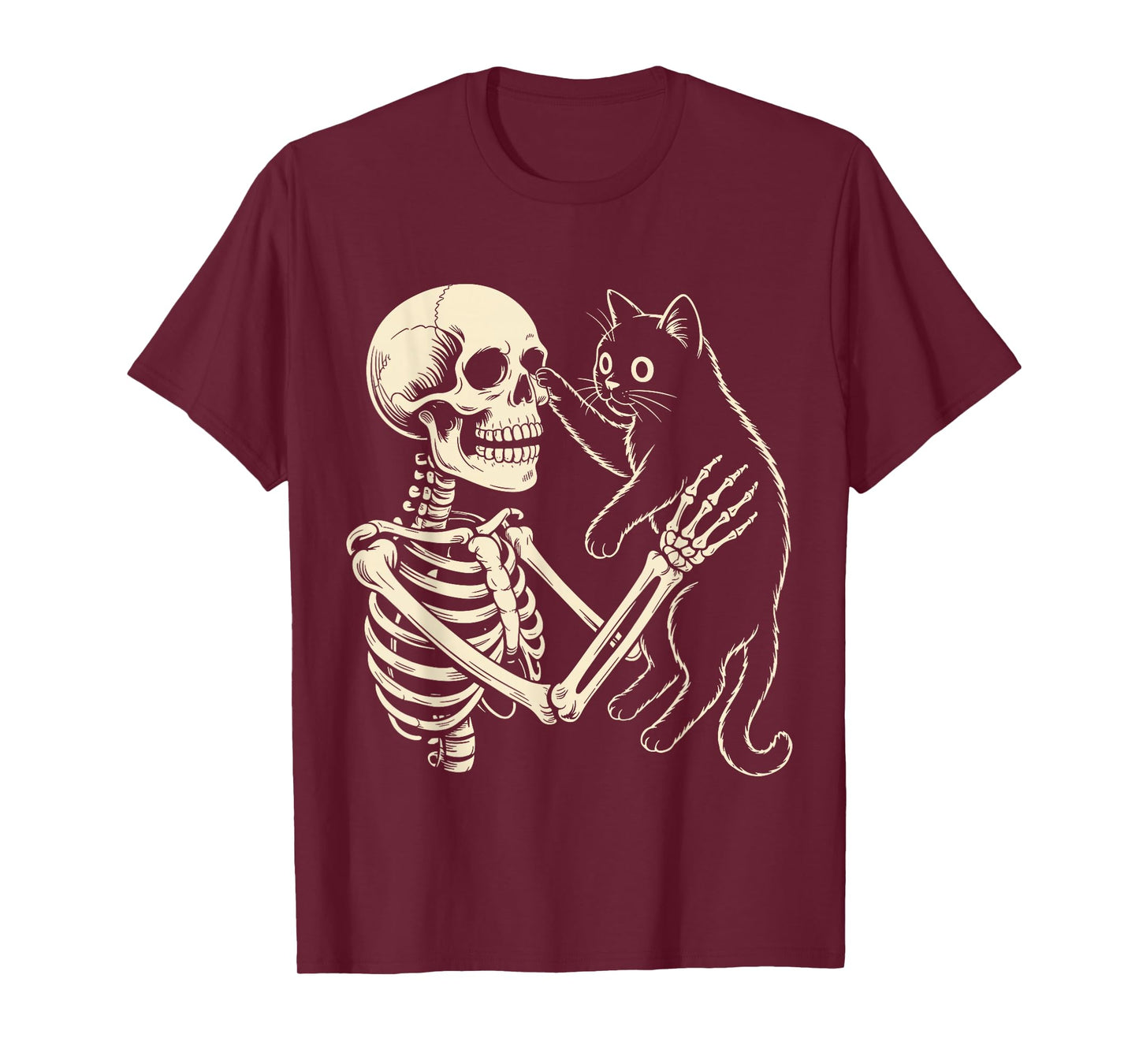 Black Cat Skeleton Halloween Pet Owner Goth T-Shirt