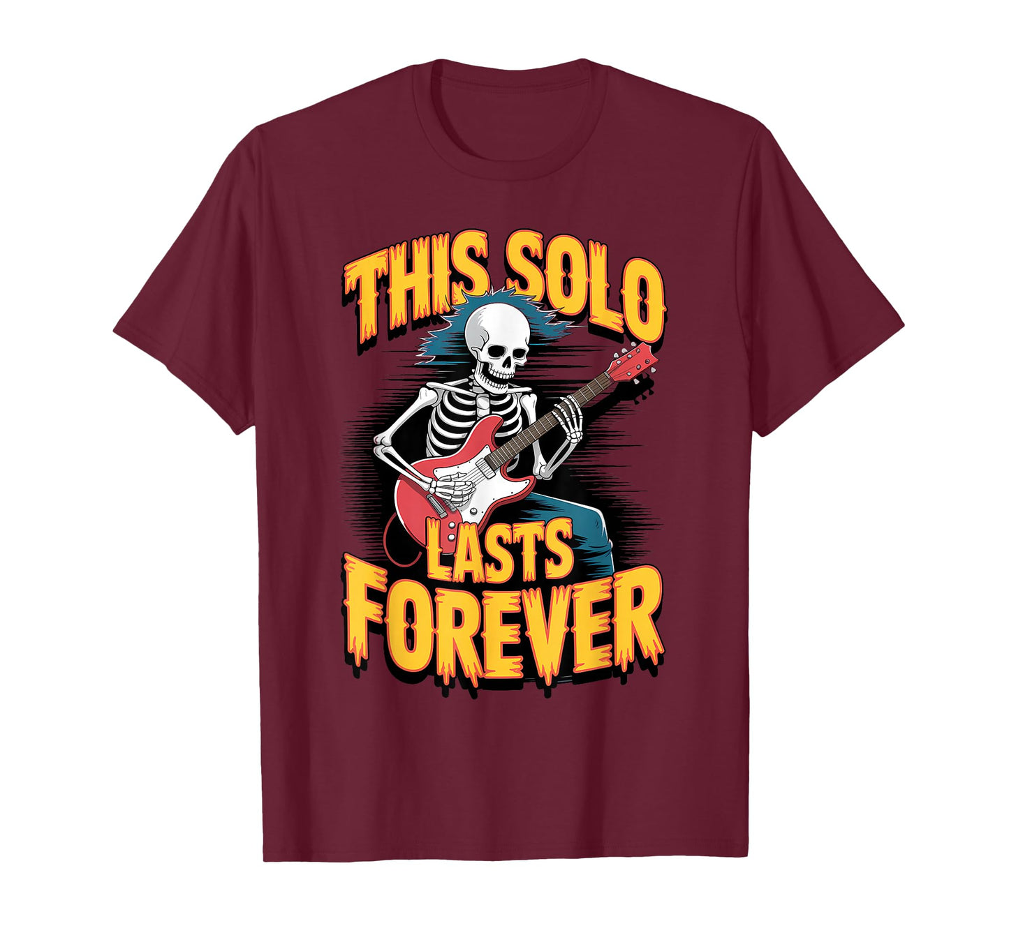 Skeleton Guitarist Halloween Funny Spooky Musician T-Shirt