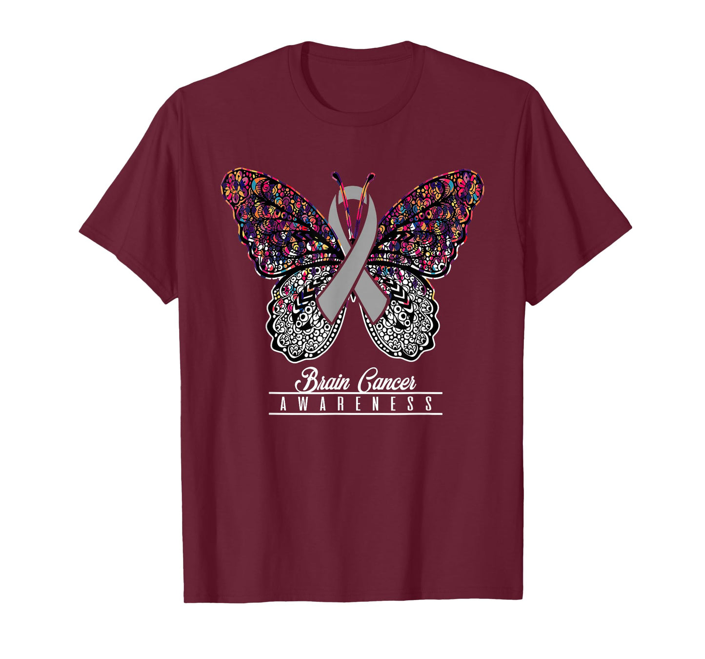 Brain Cancer Awareness Shirt Butterfly Lovers Gifts T-Shirt