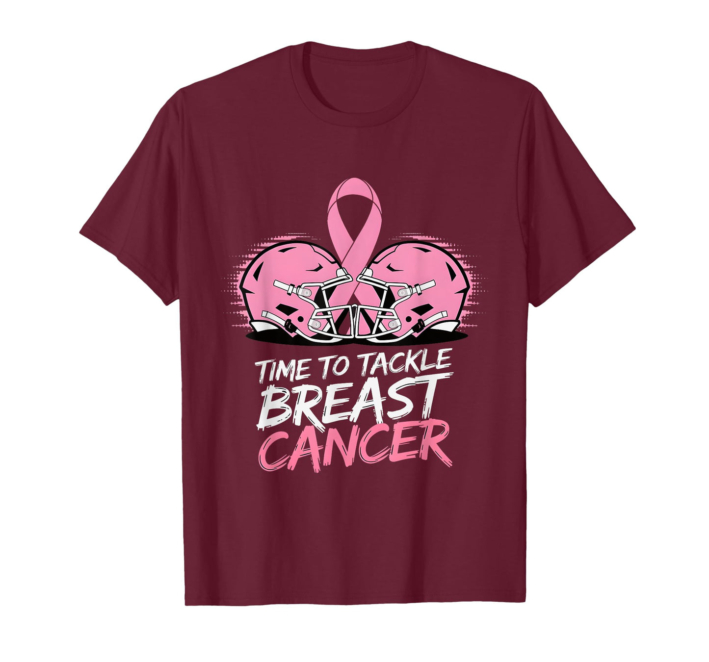 Tackle Football Breast Cancer Awareness Pink Ribbon Boys Kid T-Shirt