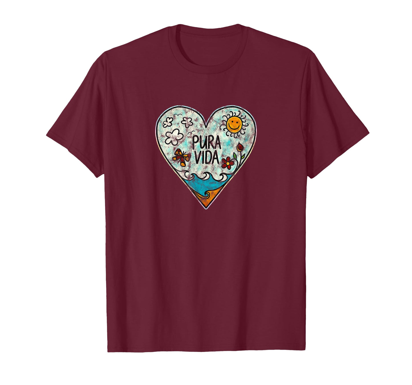Pura Vida Heart Summer Sun Beach Holiday Sea Happiness Holiday T-Shirt