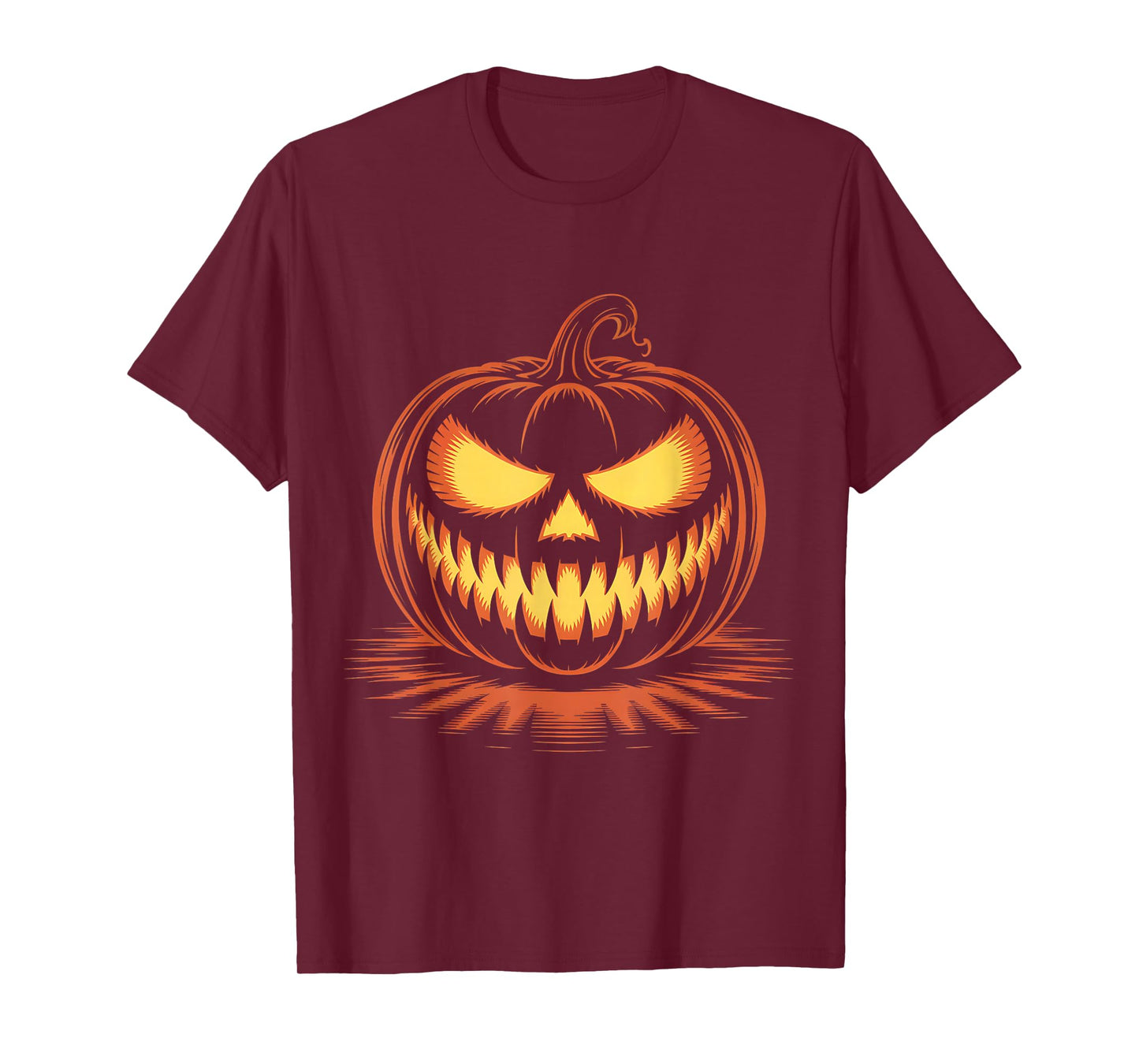Halloween Scary Jack O Lantern Spooky Pumpkin Men Teens Boys T-Shirt