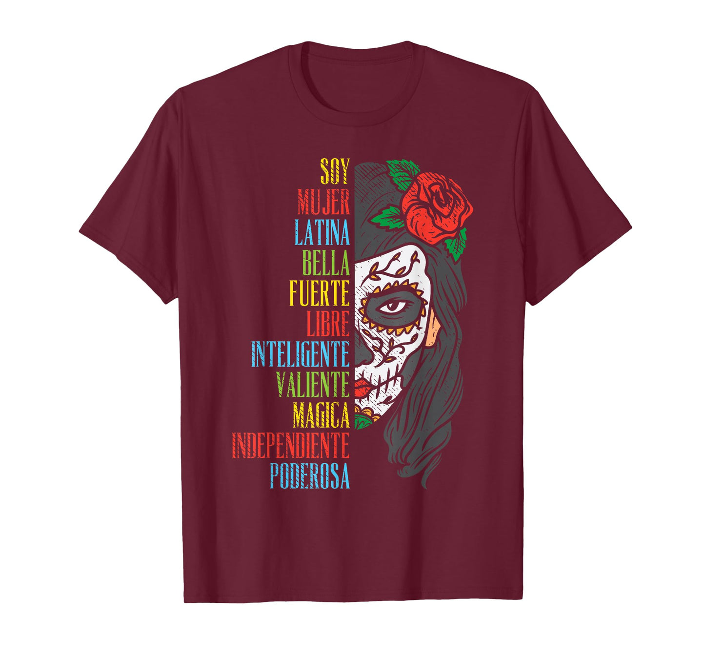 Soy Mujer Latina Sugar Skull Women Cinco De Mayo Hispanic T-Shirt