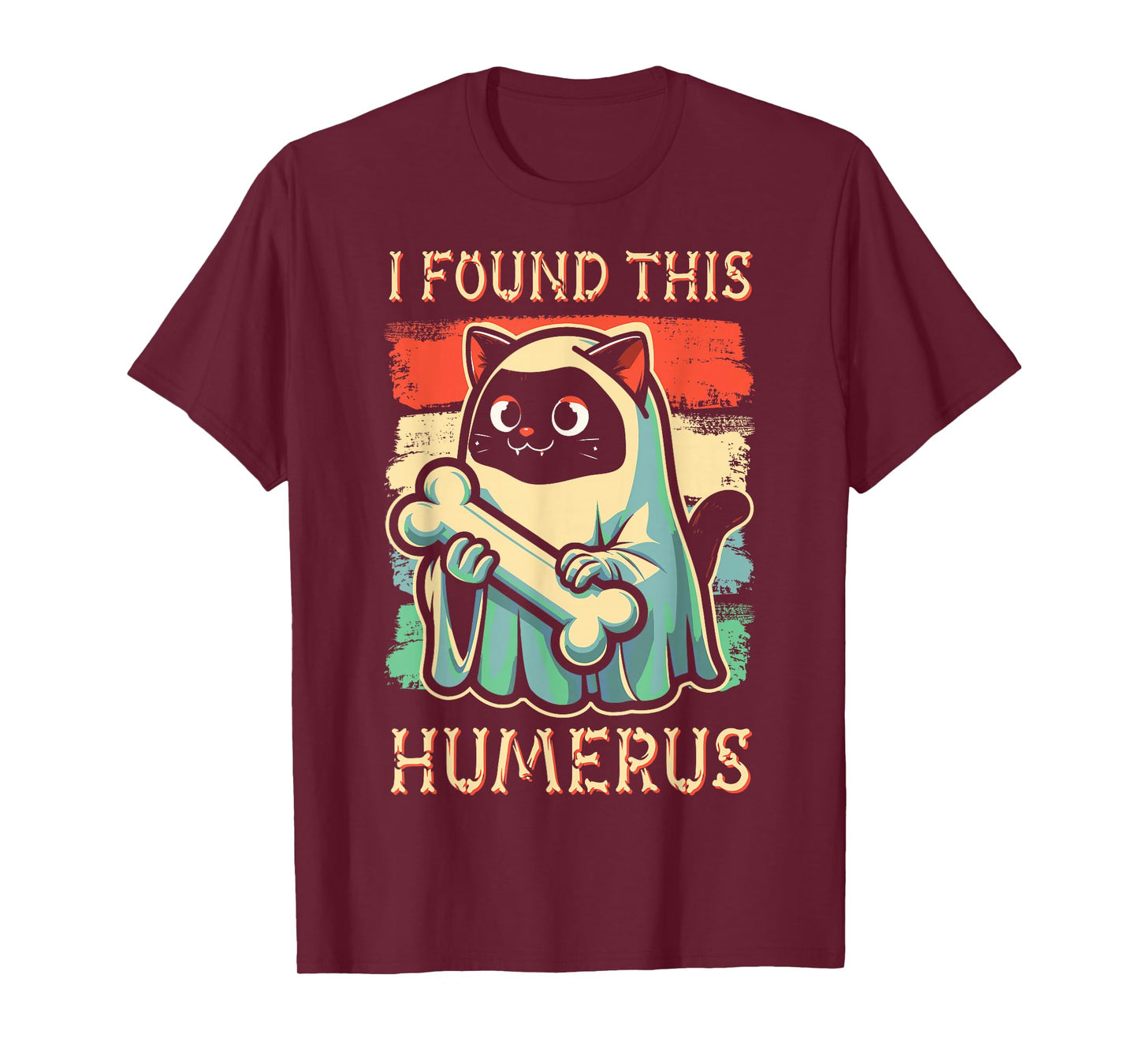 I Found This Humerus - Funny Cat Halloween T-Shirt