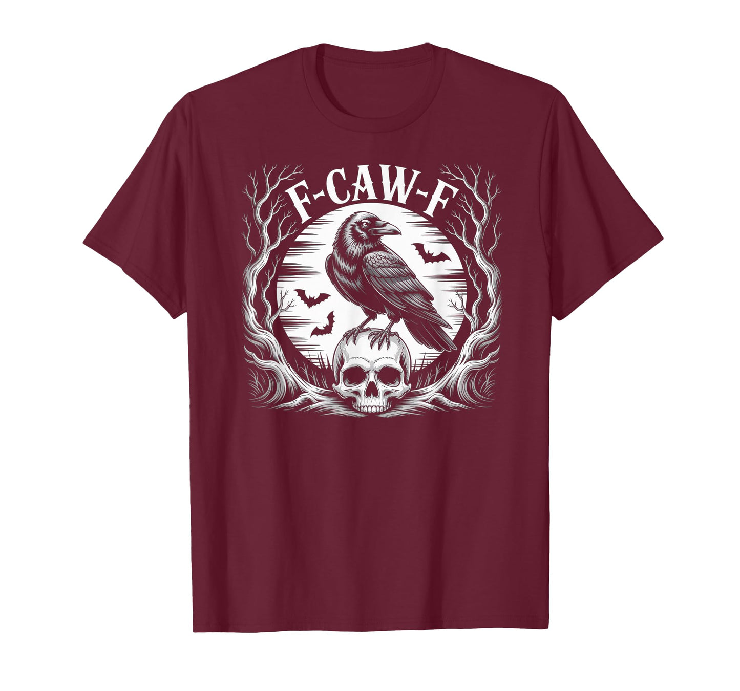 F-CAW-F Crow Skull Halloween Black Crow F-Caw-F T-Shirt