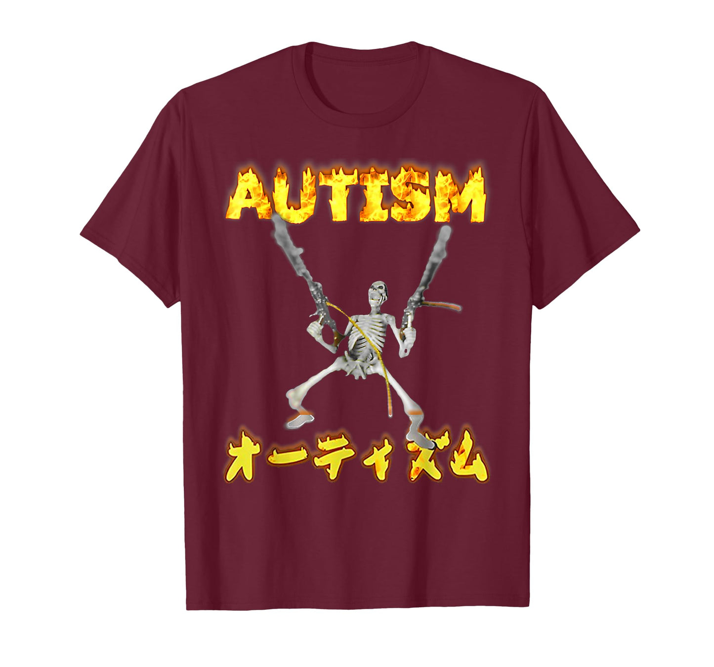 Autism Skeleton Japanese Funny Oddly Specific Dank Meme T-Shirt