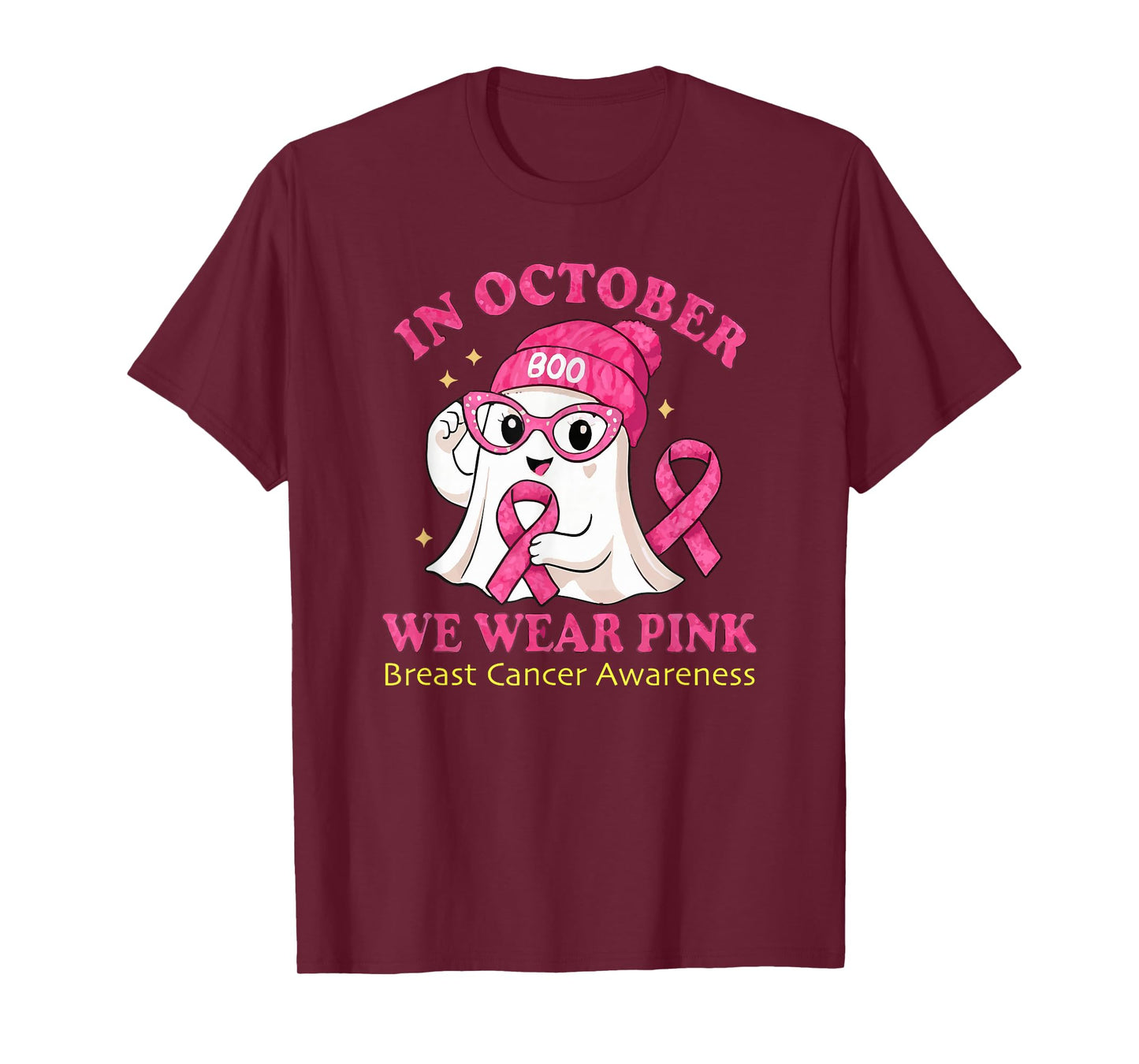 in October We Wear Pink Breast Cancer Awareness T-Shirt