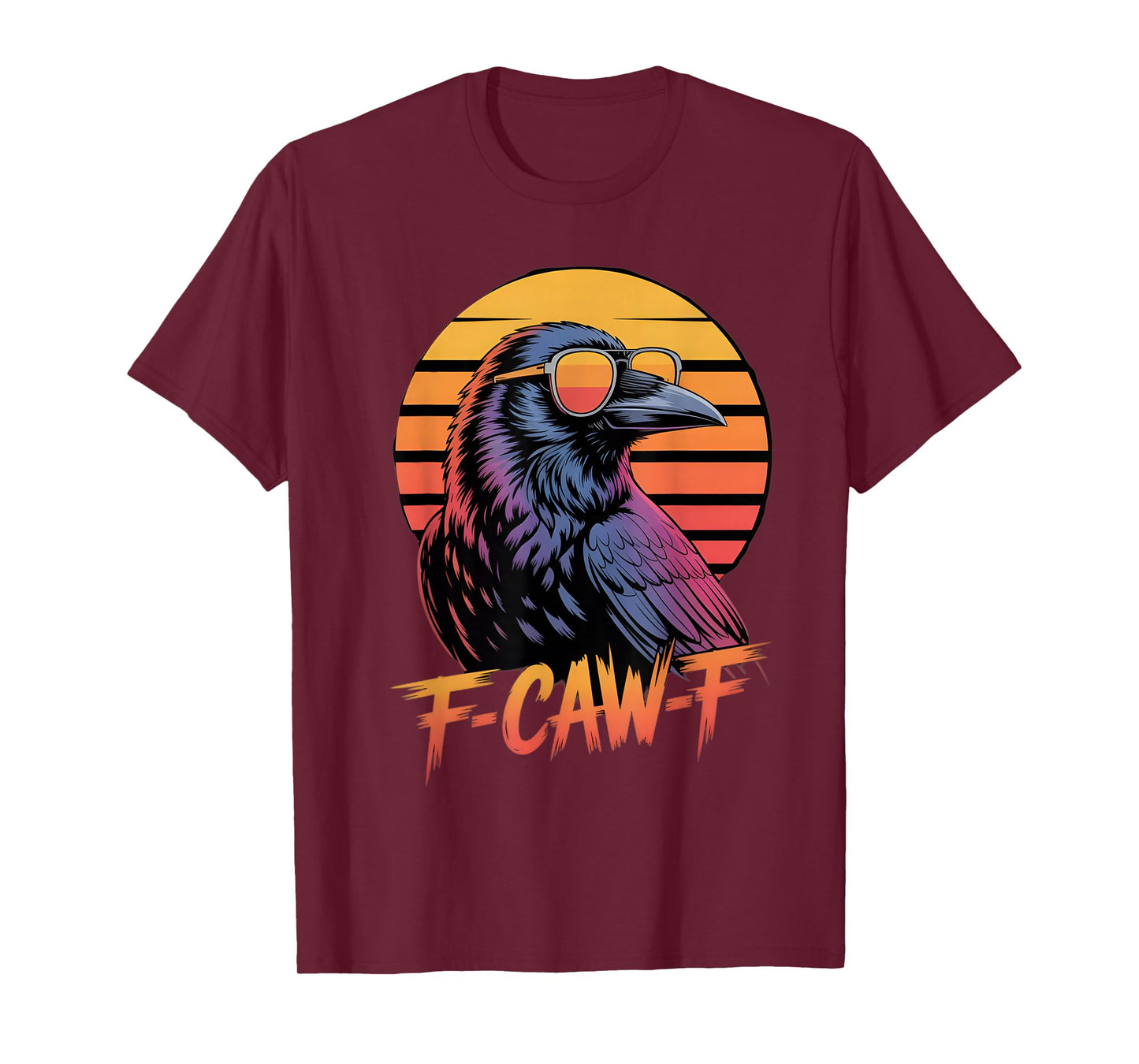 F-Caw-f Crow Black Bird Vintage Gothic Adult Humor T-Shirt