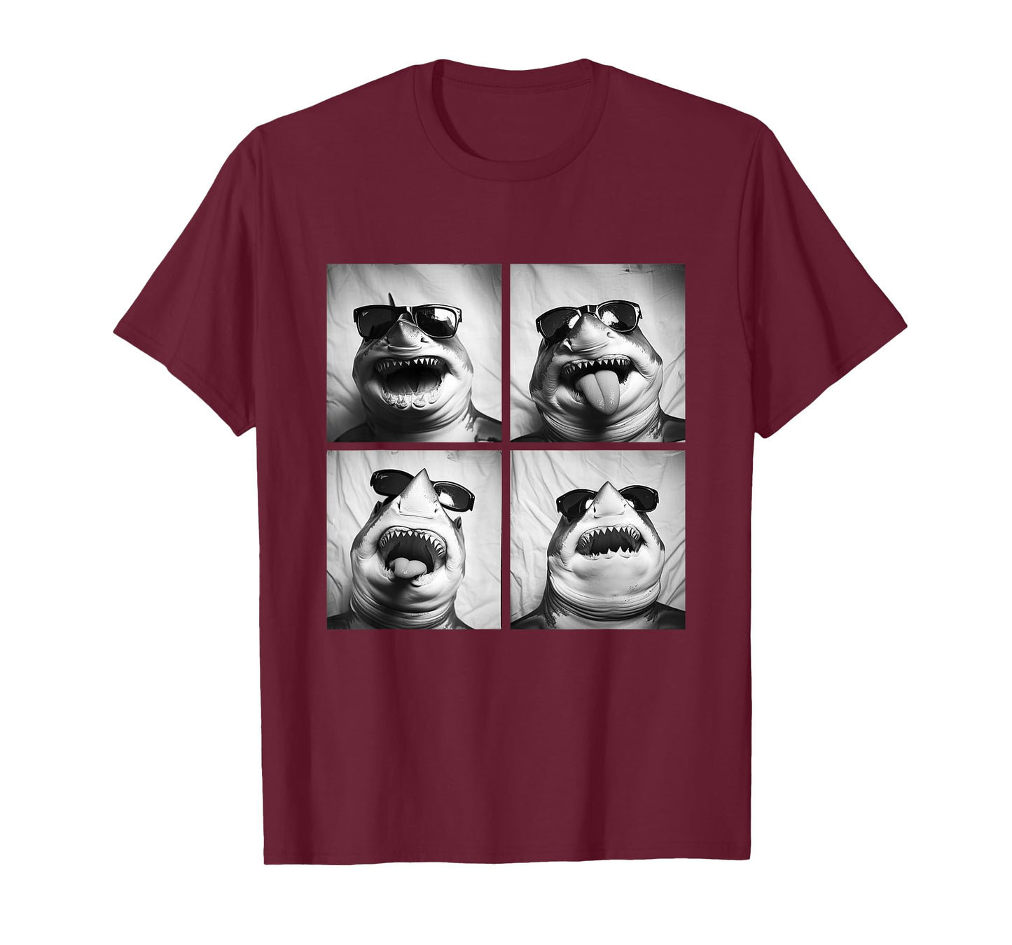 Funny Sharks with Sunglasses Cool Marine Animals Humor Meme T-Shirt