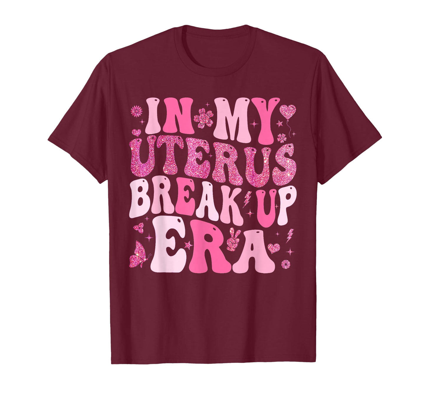 in My Uterus Break Up Era Groovy Hysterectomy Recovery T-Shirt