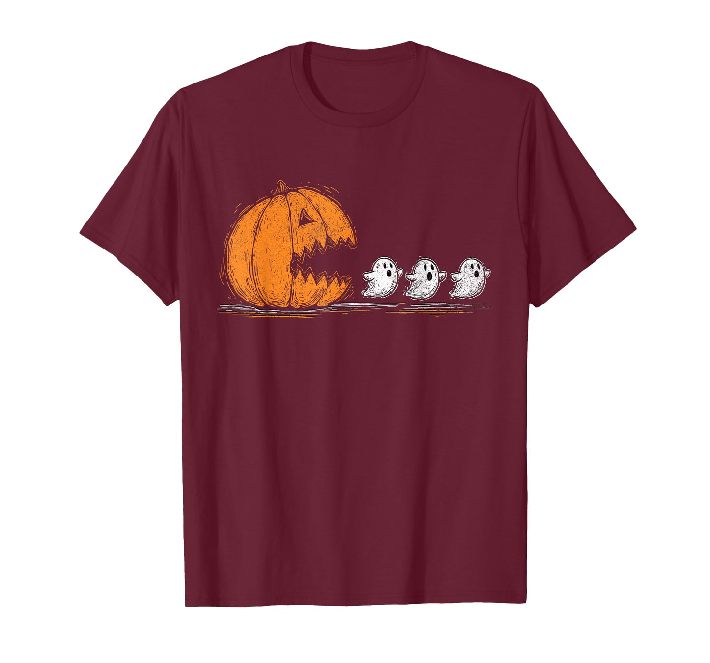 Horror Funny Pumpkin Eating Ghosts Gamer Spooky Halloween T-Shirt