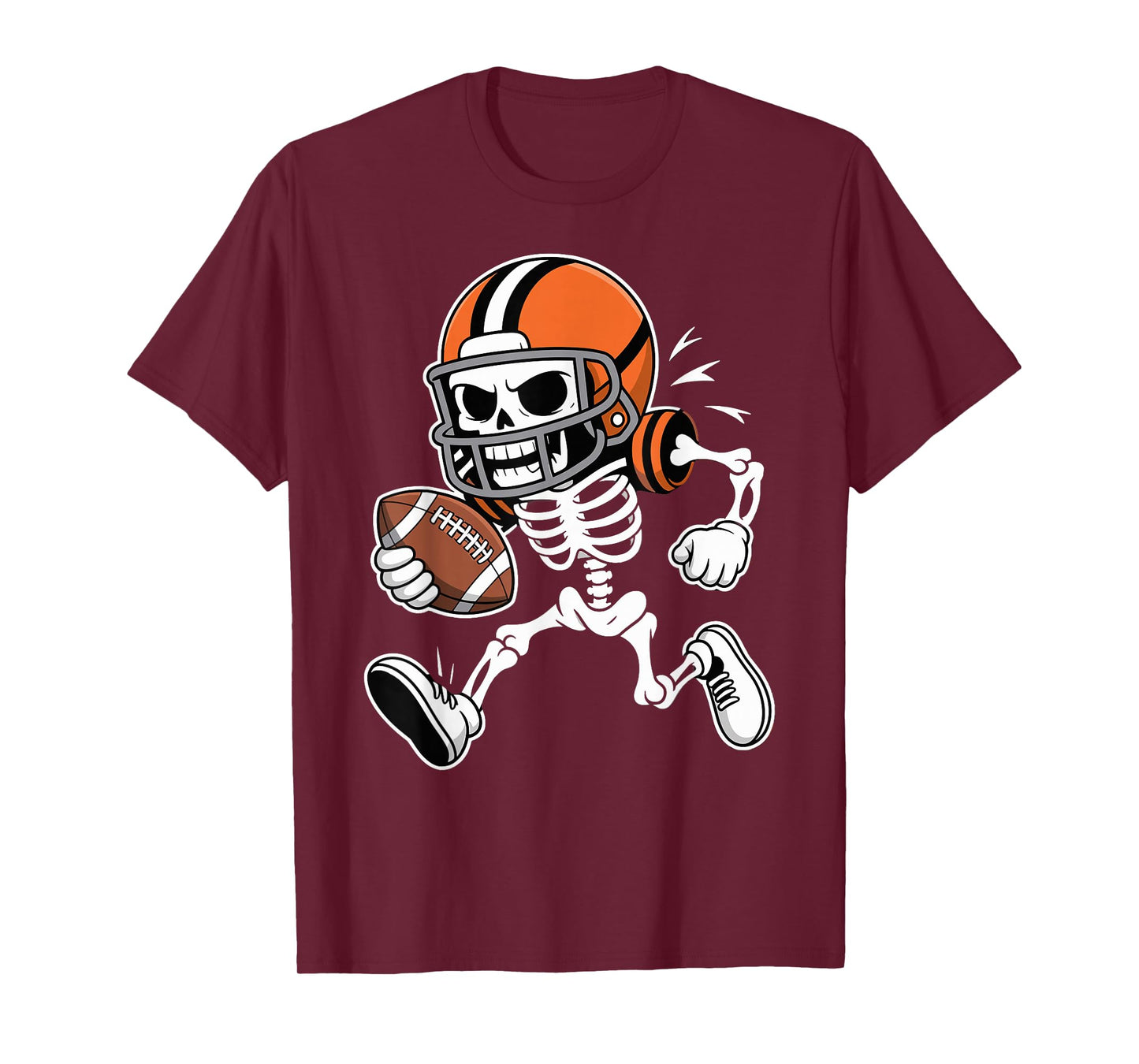 Funny Skeleton Football Player Halloween T-Shirt