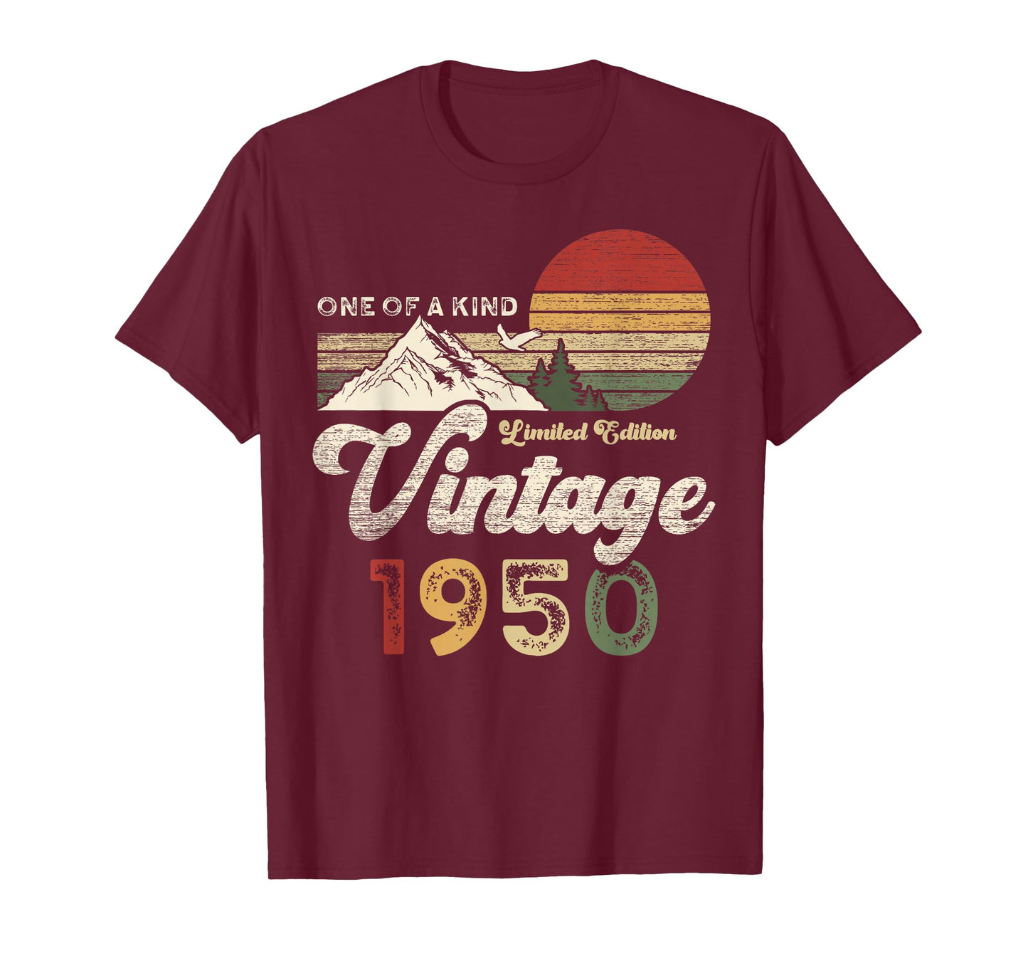 Vintage 1950 Birthday 75 Years Old Retro Eagle Mountains T-Shirt