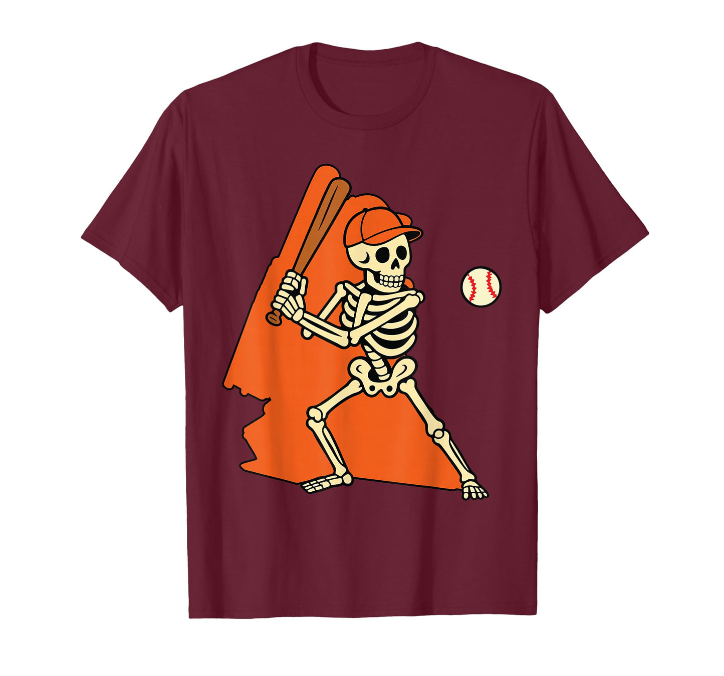Funny Skeleton Baseball Halloween Costume for Boys Men Kids T-Shirt