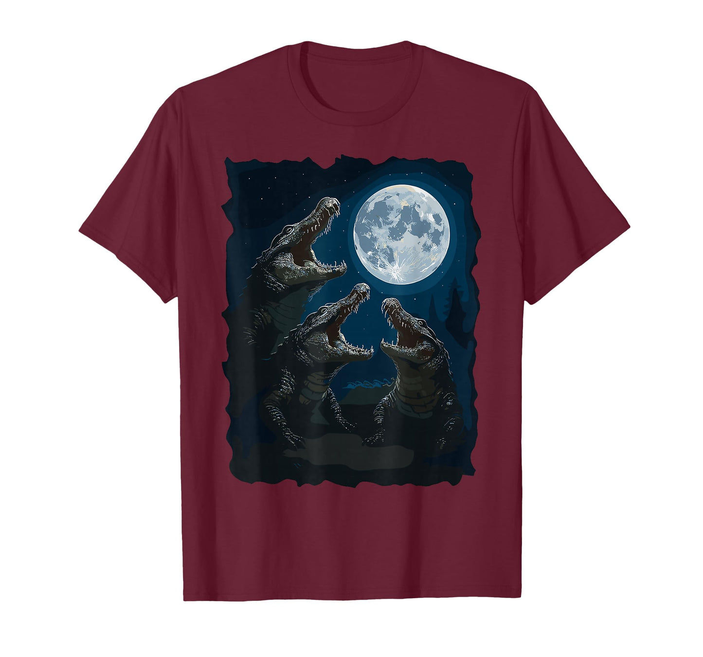 Crocodile Howling At The Moon Wildlife Crocodiles Lovers T-Shirt