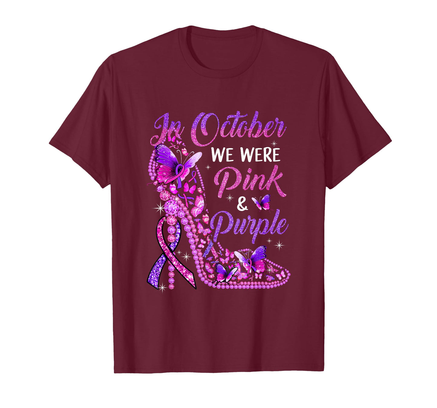 Butterfly Breast Cancer Awareness And Domestic Violence T-Shirt