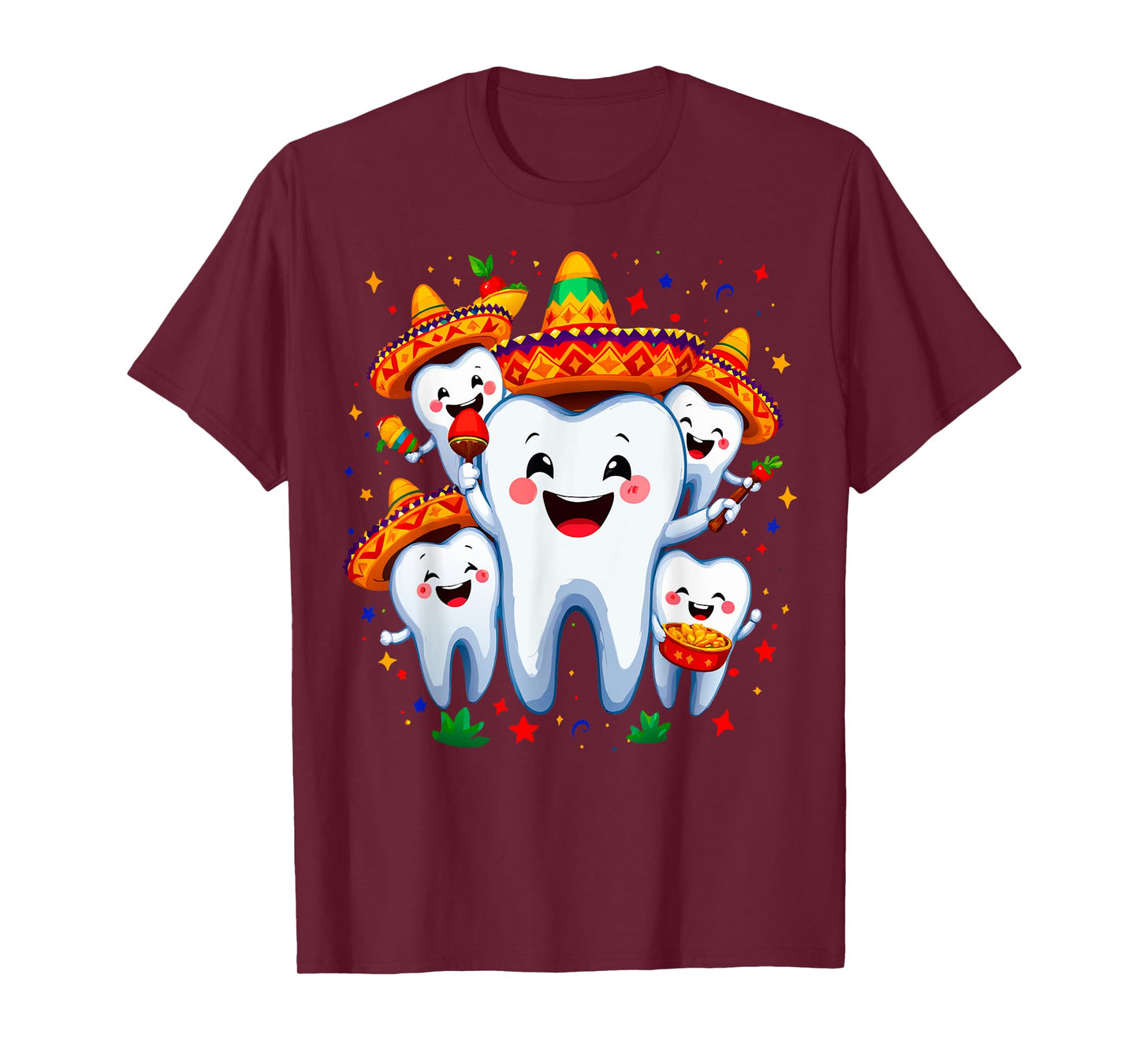 Funny Cinco de Mayo Dental Dentist Tooth Fiesta Sombrero T-Shirt