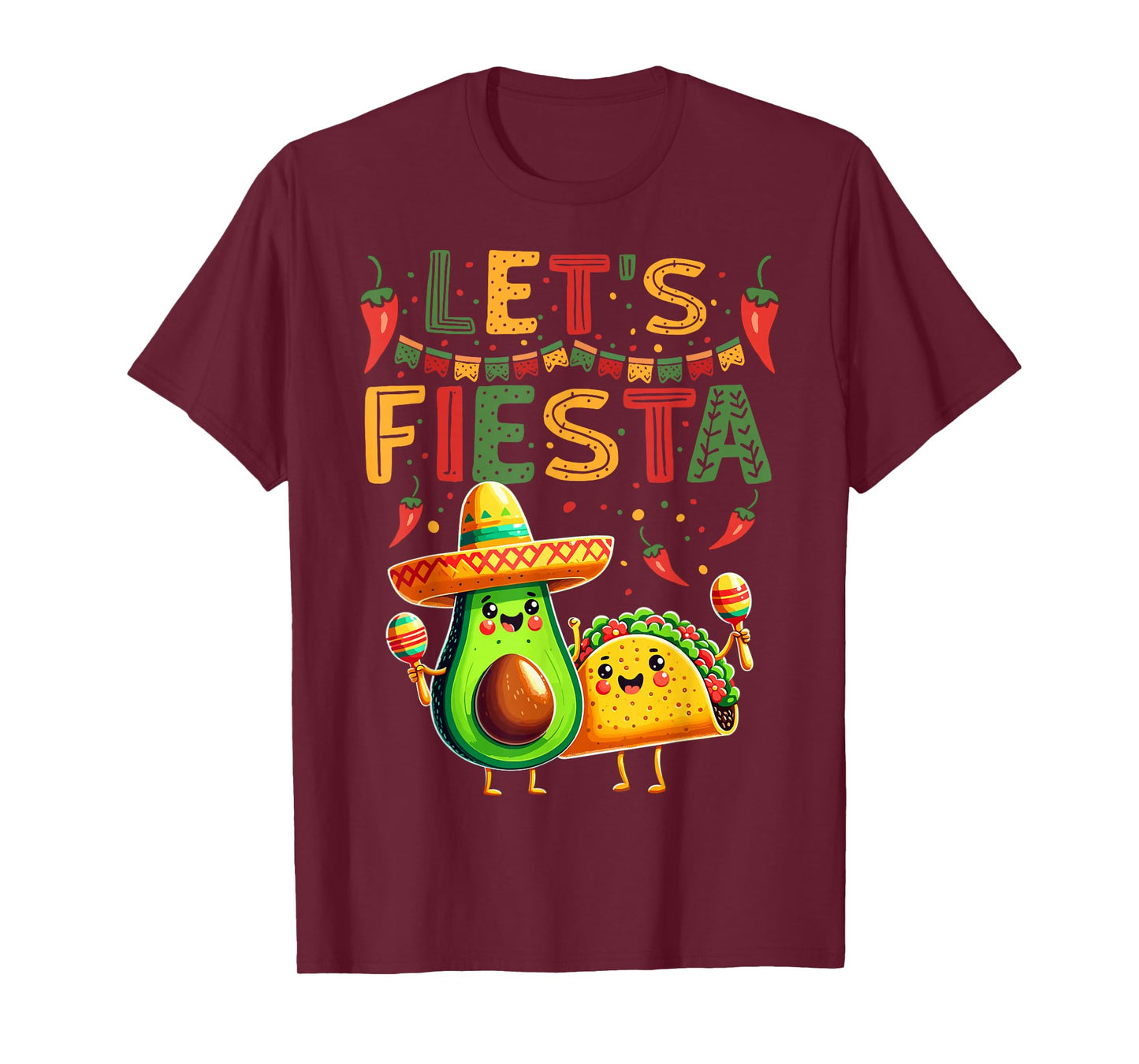 Let's Fiesta Avocado And Tacos Cinco De Mayo T-Shirt