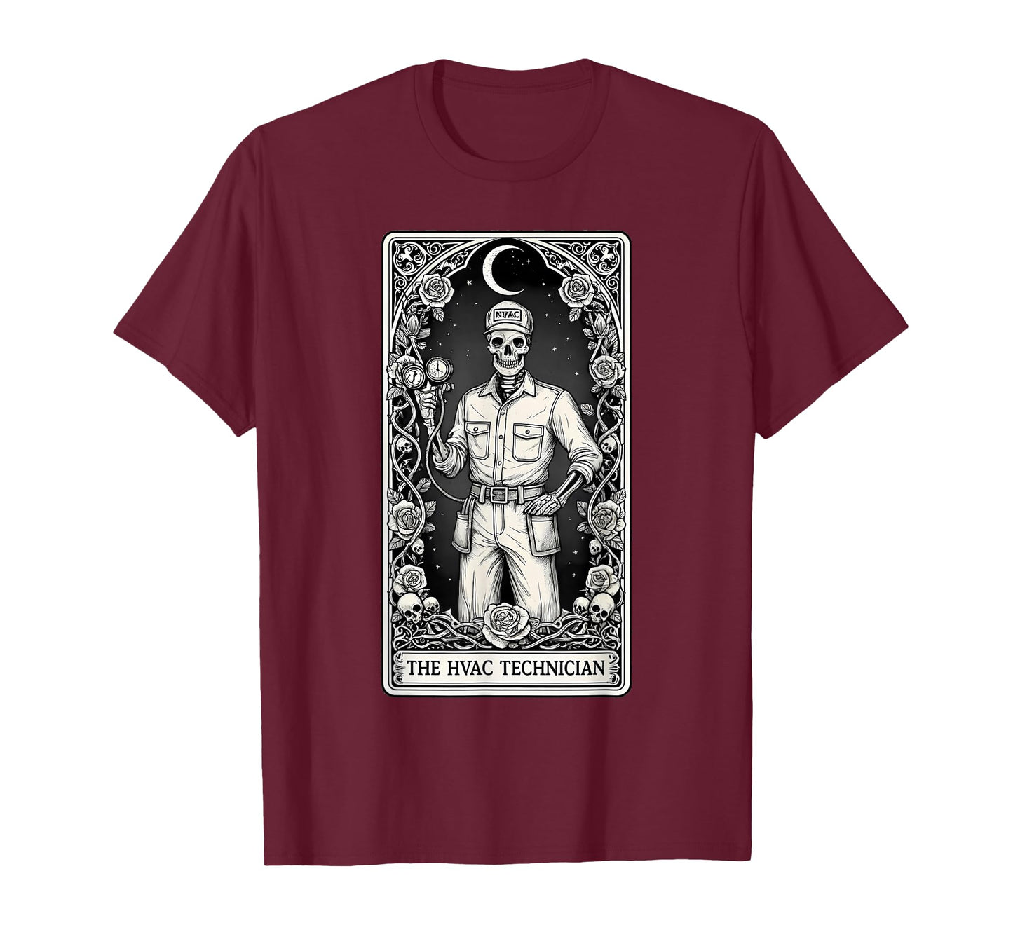 The HVAC Technician Skeleton Tarot Card T-Shirt