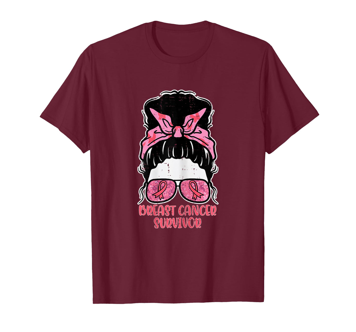 Breast Cancer Survivor Hairbun Breast Cancer Awareness Women T-Shirt