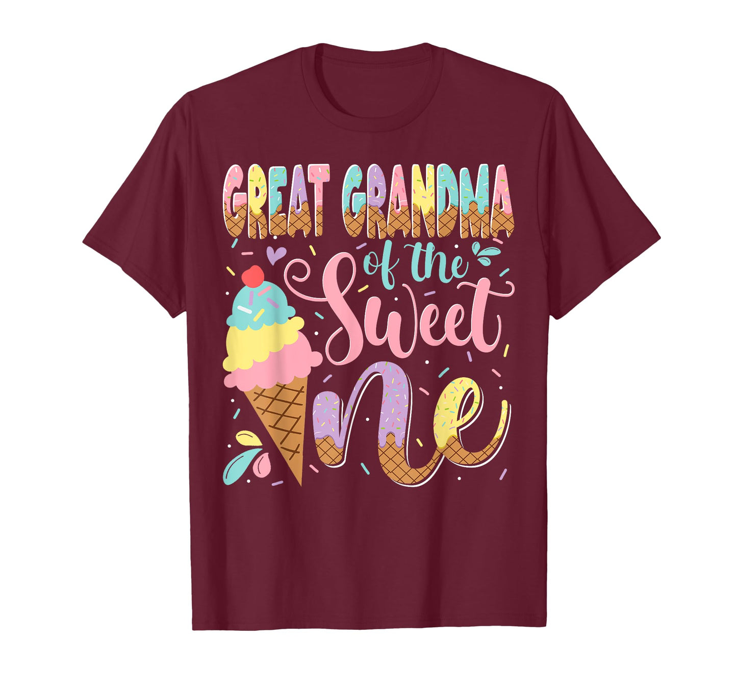 Great Grandma Of The Sweet One Ice Cream 1St Birthday Party T-Shirt