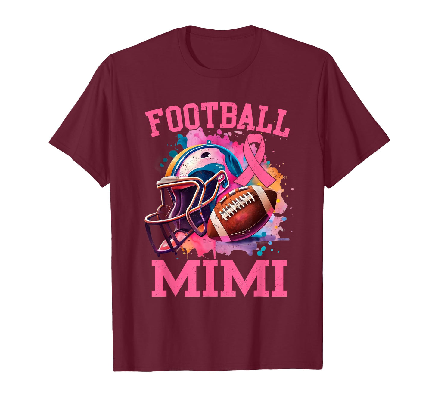 in October We Wear Pink Football Mimi Breast Cancer T-Shirt