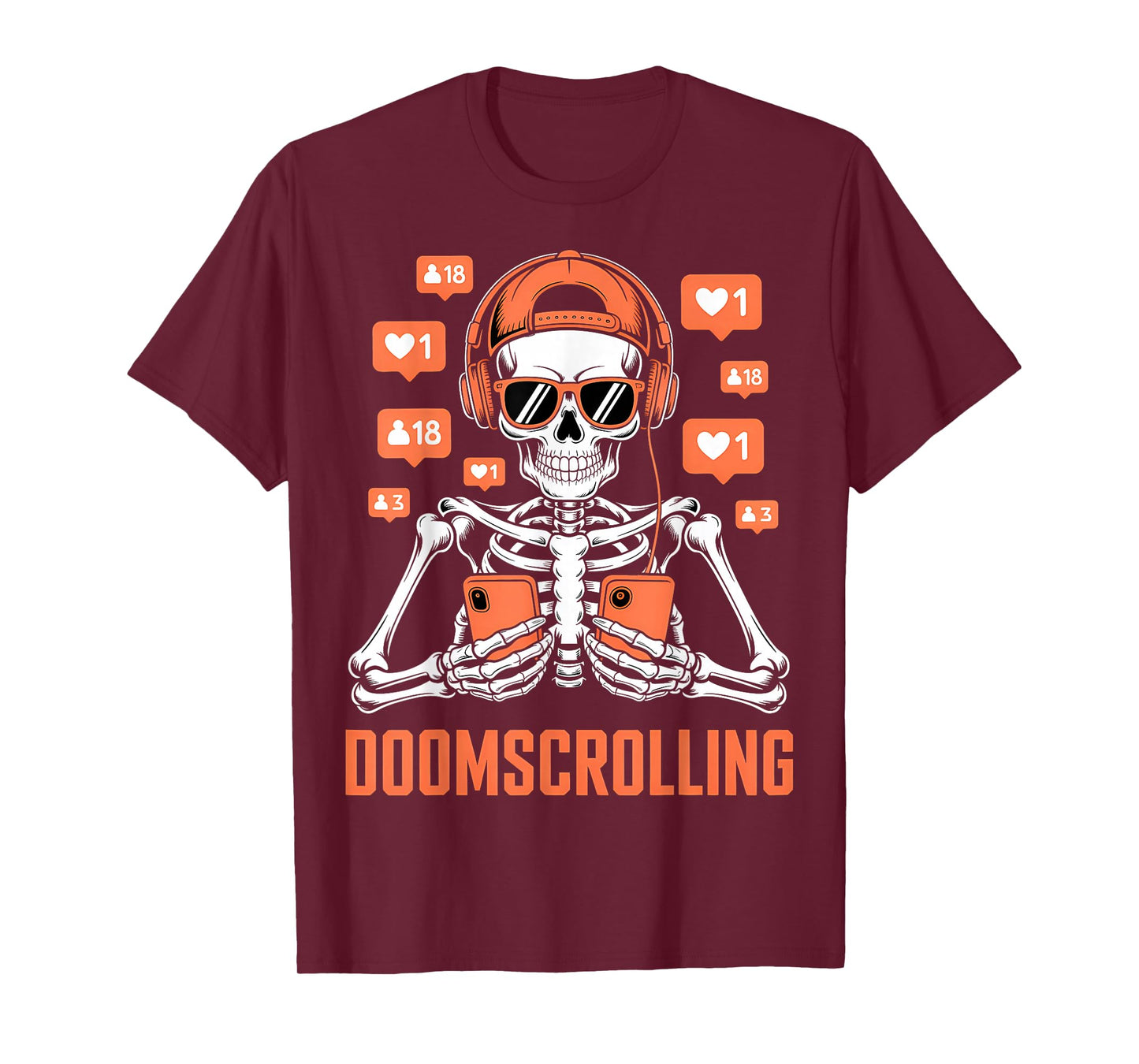 Halloween Skeleton Doomscrolling Costume T-Shirt