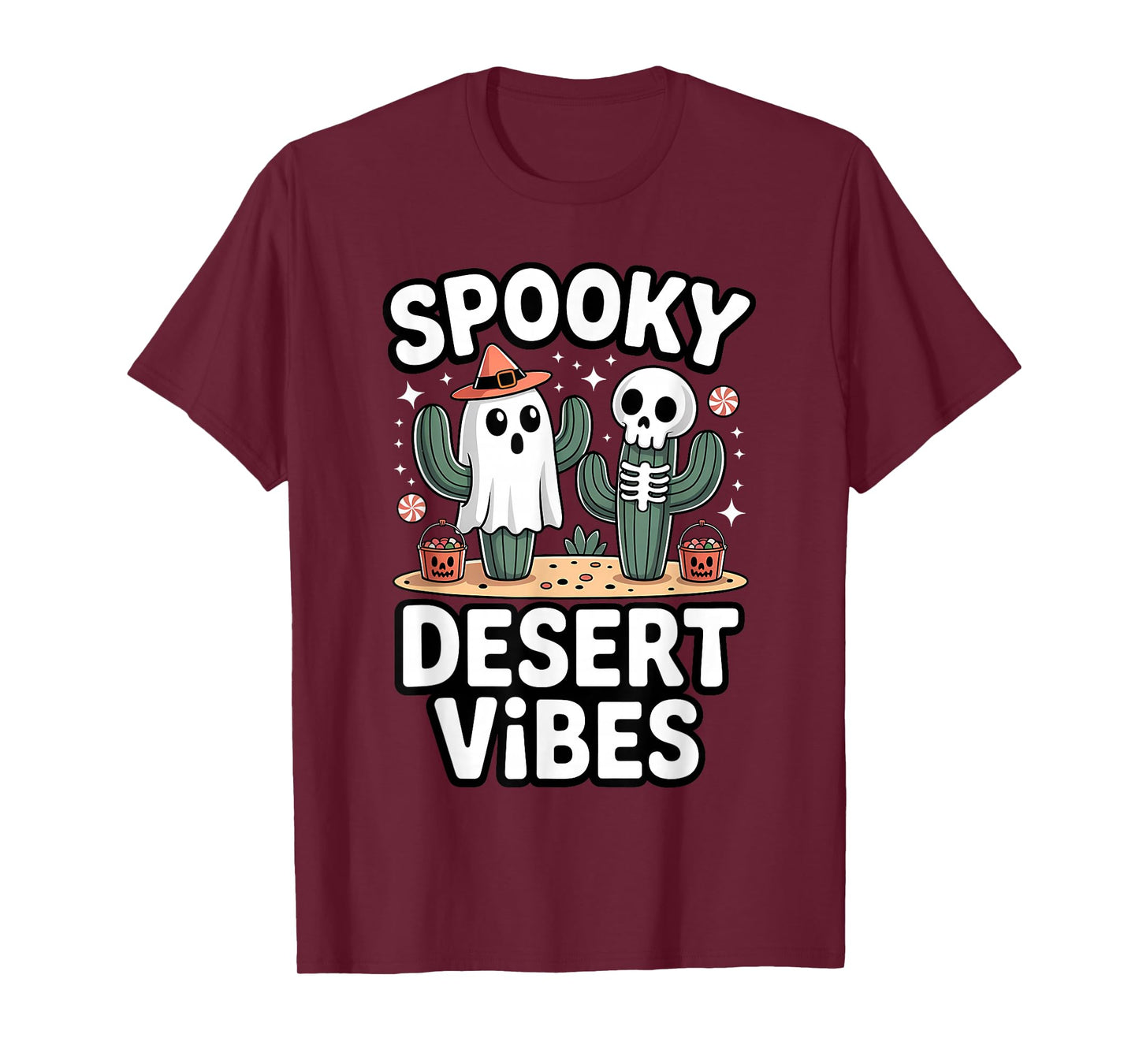 Cactus Skeleton Desert Spooky Halloween Desert Vibes T-Shirt