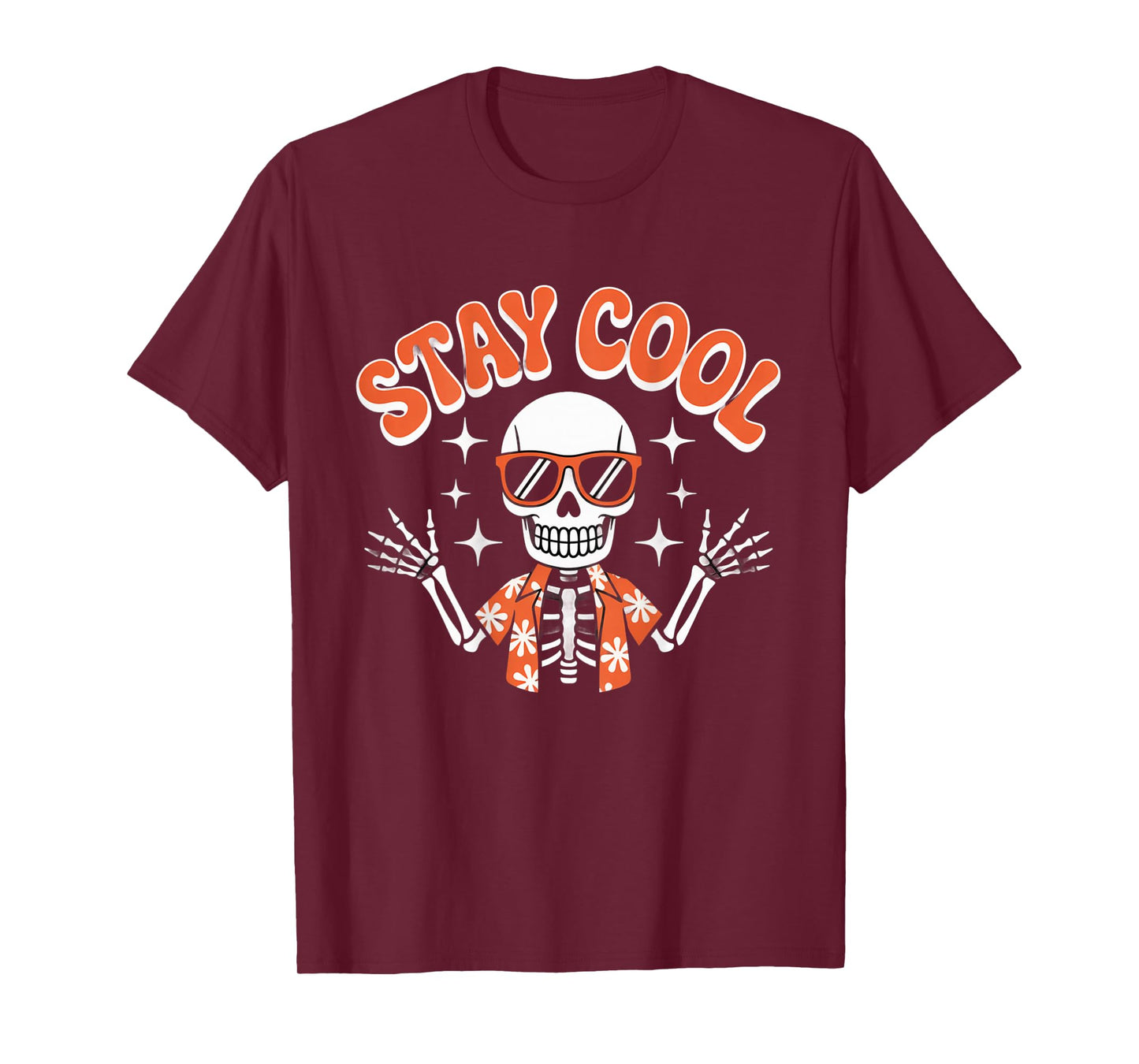 Backprint Stay Cool Man Cool Skeleton – Stay Chill and Ride T-Shirt