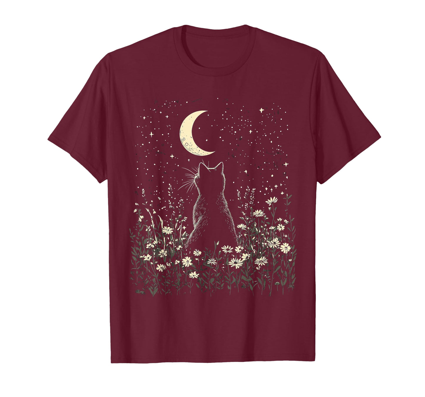 cat moon moonphases cats in nature kittens simple T-Shirt