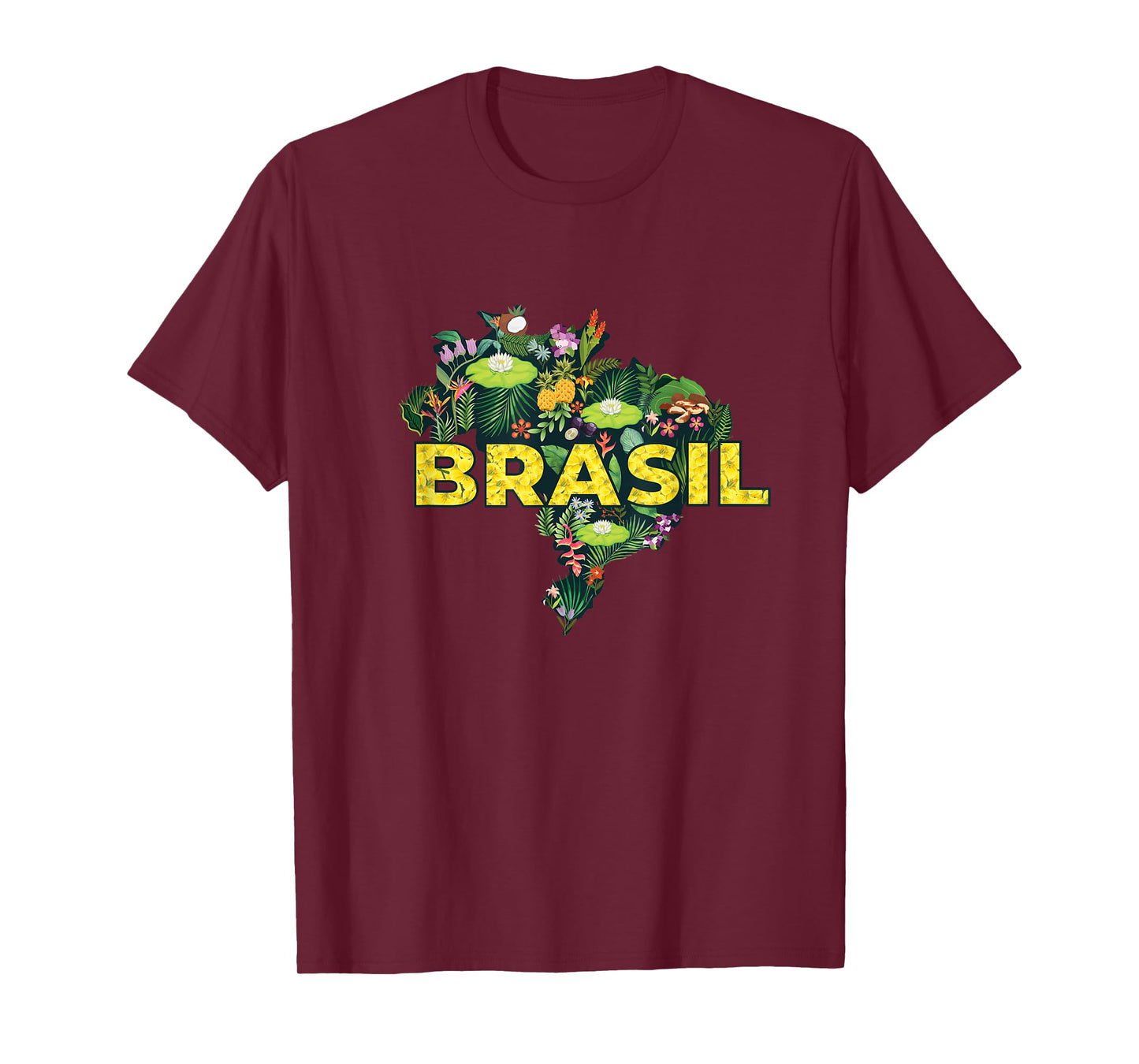 Brazil Botanical Map - Brazilian Carnival Brasil Souvenir T-Shirt